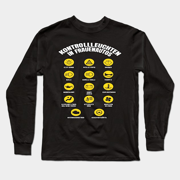 Kontrollleuchten In Frauenautos Auto Fun Long Sleeve T-Shirt by MooonTees